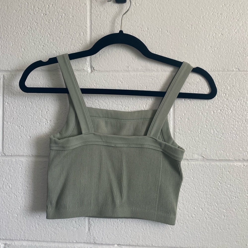 CottonOn Pale Green Crop Ribbed Tank - Picture 2 of 2